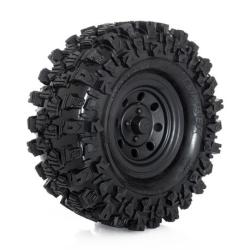 HOBBYTECH Roues completes noires crawler « CLIMBER »121/45 (1 paire)